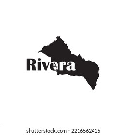 Rivera-Karte und schwarzes Buchstabendesign auf weißem Hintergrund