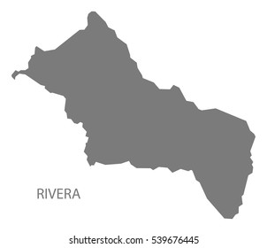 Rivera Uruguay Map in grey
