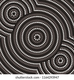 Riverbank abstract Aboriginal dot painting in vector format