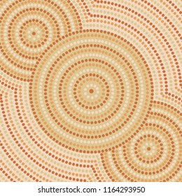 Riverbank abstract Aboriginal dot painting in vector format