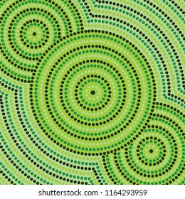 Riverbank abstract Aboriginal dot painting in vector format