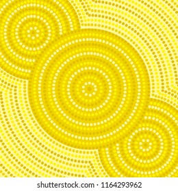 Riverbank abstract Aboriginal dot painting in vector format