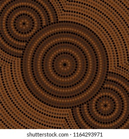 Riverbank abstract Aboriginal dot painting in vector format