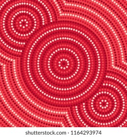 Riverbank abstract Aboriginal dot painting in vector format