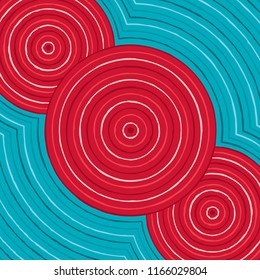 Riverbank abstract Aboriginal dot painting in vector format