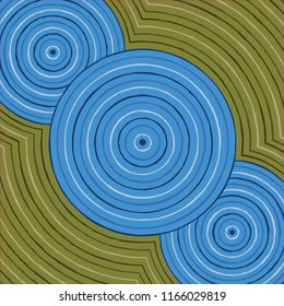 Riverbank abstract Aboriginal dot painting in vector format