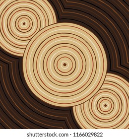 Riverbank abstract Aboriginal dot painting in vector format