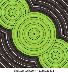 Riverbank abstract Aboriginal dot painting in vector format