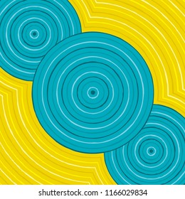 Riverbank abstract Aboriginal dot painting in vector format