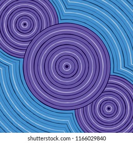 Riverbank abstract Aboriginal dot painting in vector format