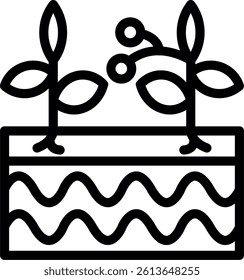 Riverbank Line Vector Icon Design