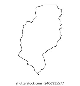 Mapa de los ríos, división administrativa de Liberia. Ilustración vectorial.
