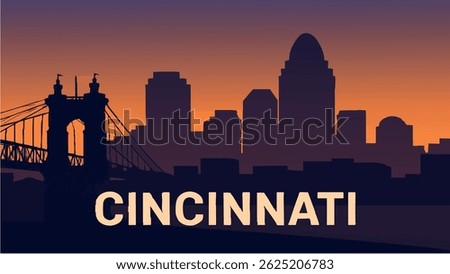 Cincinnati’s riverfront comes alive in this scene with a panoramic view of the skyline, bridges, and the mighty Ohio River.