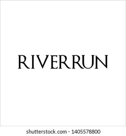 Riverrun letters typography vector illustration