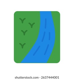 Rivers Vector Illustration for Waterways in National Parks. Flowing water symbol, nature travel and scenic park elements