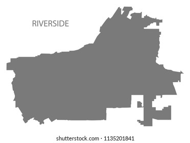 Riverside California city map grey illustration silhouette shape