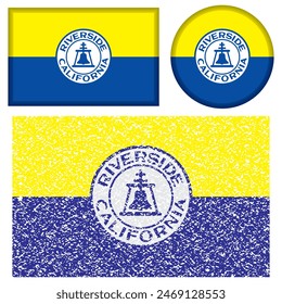 Riverside California Flag Vector Illustration
