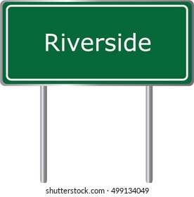 Riverside , Georgia , road sign green vector illustration, road table, USA city