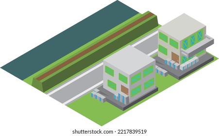 Riverside House Prepared With Isometric Sandbags And Curing Tape