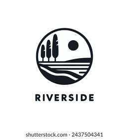diseño de plantilla de ilustración vectorial de logotipo de la naturaleza riverside
