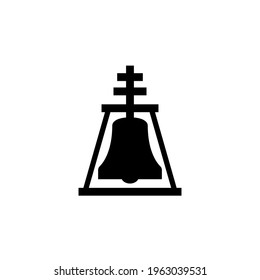 Riverside raincross bell silhouette icon. Clipart image isolated on white background
