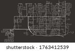 Riverton, Utah, United States–urban vector city map, road transport network, downtown and suburbs view poster