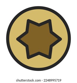 Icono vectorial de perno de rivet.Icono de vector de color aislado en el tornillo de remachado de fondo blanco.