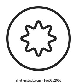 Rivet bolt vector icon.Outline vector icon isolated on white background rivet bolt.