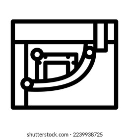 vectores de icono de línea de denim de rivet. signo de vértigo. símbolo de contorno aislado ilustración negra