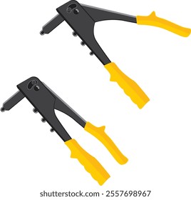 Rivet gun realistic vector,  Rivet nail crimping pliers.