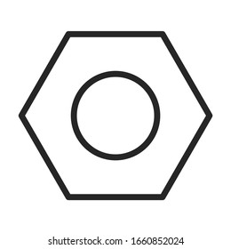 Rivet nut vector icon.Outline vector icon isolated on white background rivet nut.