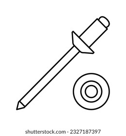 rivet screw line icon vector. rivet screw sign. isolated contour symbol black illustration