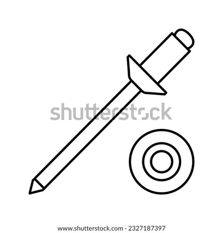 rivet screw line icon vector. rivet screw sign. isolated contour symbol black illustration