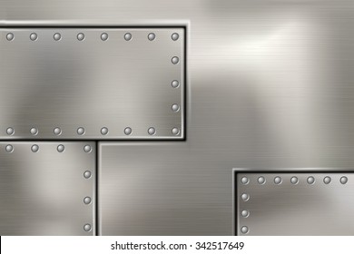 riveted steel rivets and screws metal background