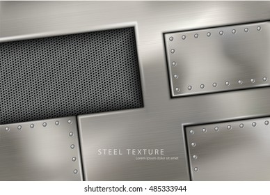 riveted steel rivets and screws metal background