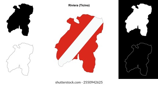 Riviera blank outline map set