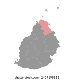 Riviere du Rempart district map, administrative division of Mauritius. Vector illustration.