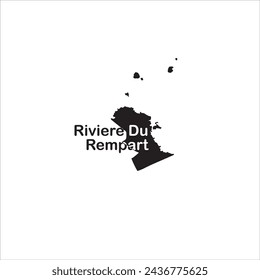 Riviere Du Rempart Mauritius map and black lettering design on white background