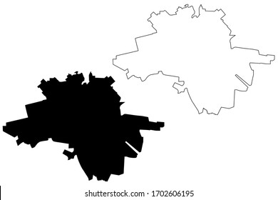 Rivne City (Ukraine) Karte Vektorillustration Illustration, Skizze Stadt Rivne Karte