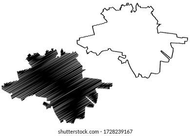 Rivne City (Ukraine) Kartenvektorbild, Skizze Stadt Rivne Karte