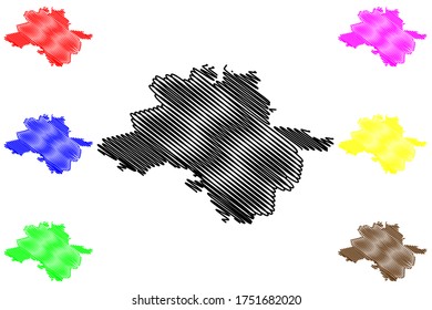 Rivne City (Ukraine) map vector illustration, scribble sketch City of Rivne map