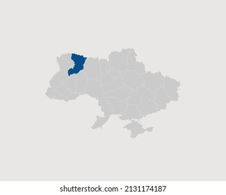 Rivne Highlighted On Ukraine Map Eps Stock Vector (Royalty Free ...