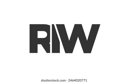 PLANTILLA de diseño de logotipo RIW con texto en negrita fuerte y moderno. Logotipo de Vector inicial basado en tipografía simple y mínima. Identidad de empresa de moda ideal para la presencia de marca de negocios.