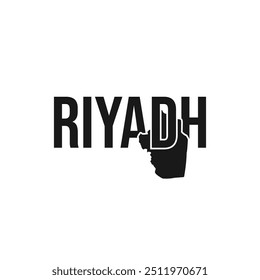 riyadh city symbol, map icon with vector silhouette