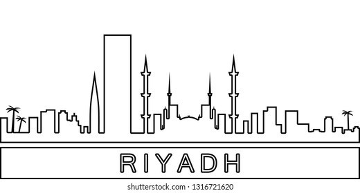 Riyadh detailed skyline icon. Element of Cities for mobile concept and web apps icon. Thin line icon for website design and development, app development