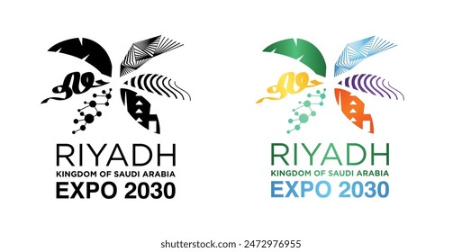 Riyadh Expo 2030 Logos: Vibrant and Monochrome Designs for the Kingdom of Saudi Arabia's Global Event