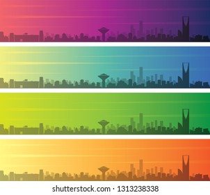 Riyadh Multiple Color Gradient Skyline Banner