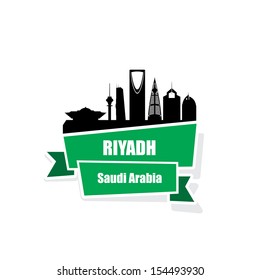 Riyadh ribbon banner - vector illustration