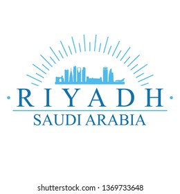 Riyadh Saudi Arabia. Banner Design. City Skyline. Silhouette Vector. Famous Monuments.