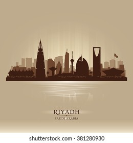 Riyadh Saudi Arabia city skyline vector silhouette illustration